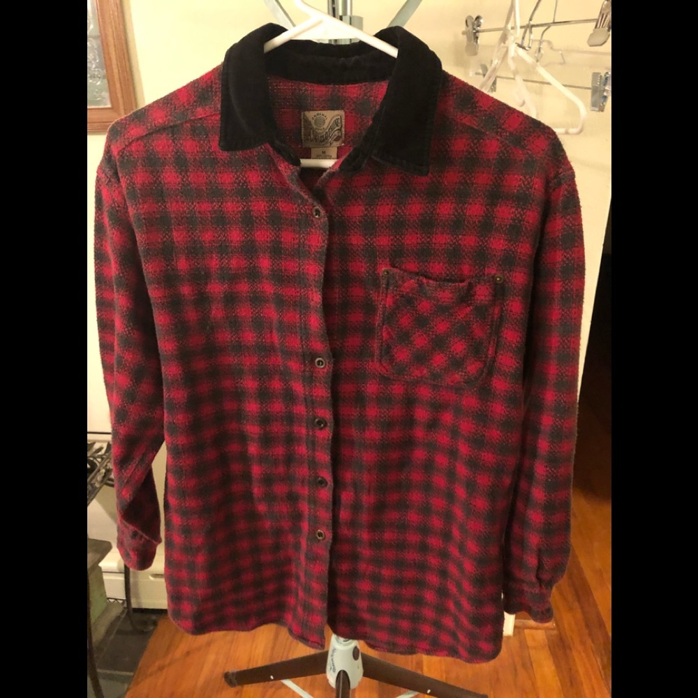 B.C.I. Clothing red and black flannel shirt